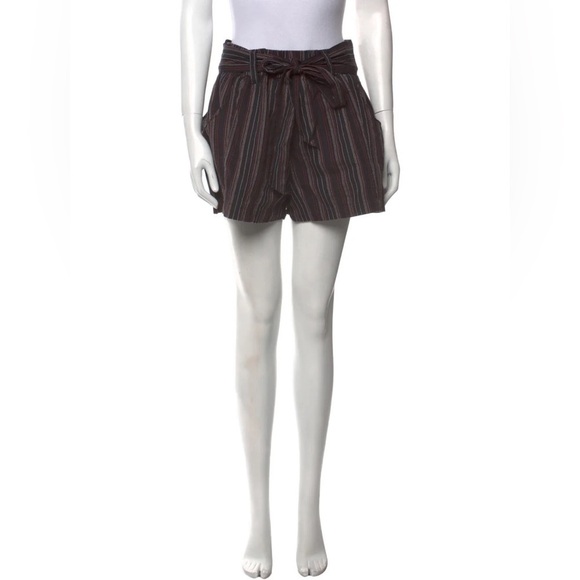 Hatch Maternity Striped Mini Shorts Black/White Size: L - Picture 1 of 3